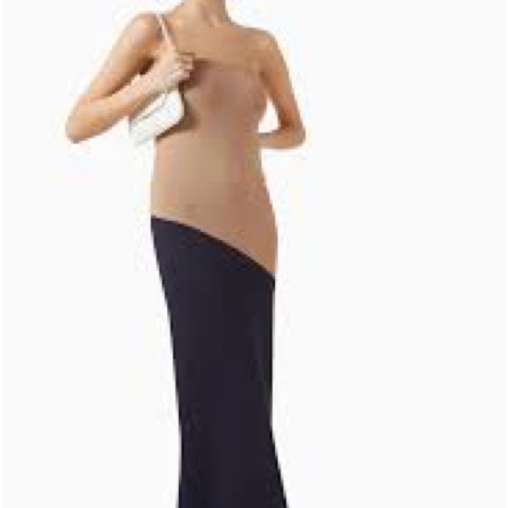 Et Ochs NWOT Strapless Tan and Navy Dress